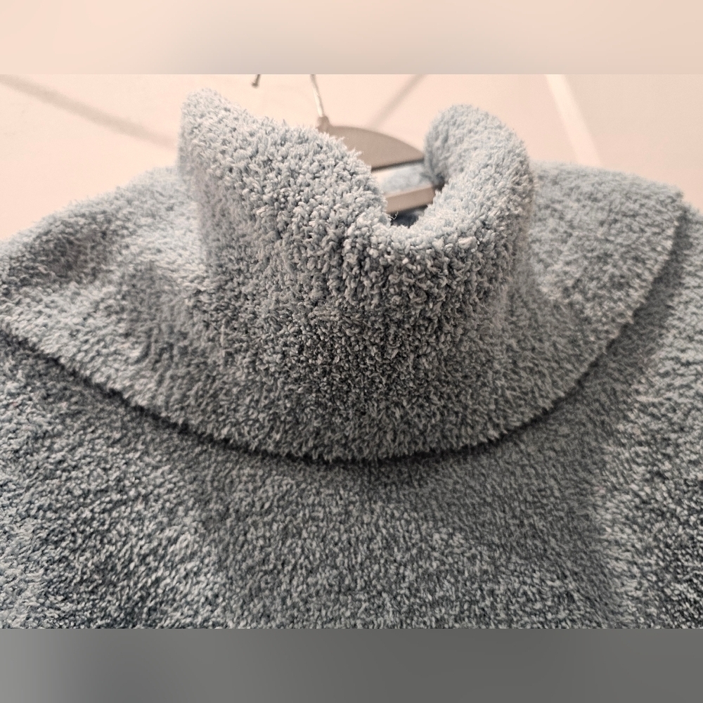 Ruby Moon Blue Plush Cowl Neck Pullover Sweater XL Soft Fuzzy Cozy Teddy Knit - Picture 4 of 10